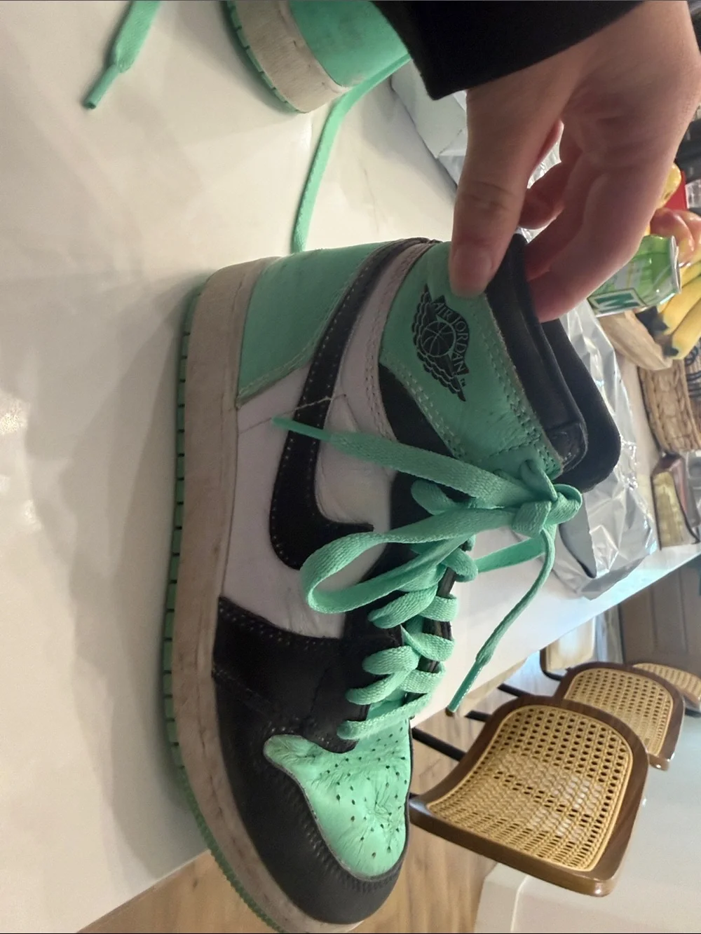 Nike Kids High-Top Sneakers in Teal and Black
